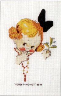 Схема вышивки крестом: Малышка с бантиком