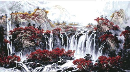 Водопад и сакура