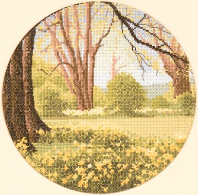 Схема вышивки крестом: Осенний лес вариант 2