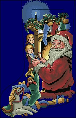 Носок Санта с детьми