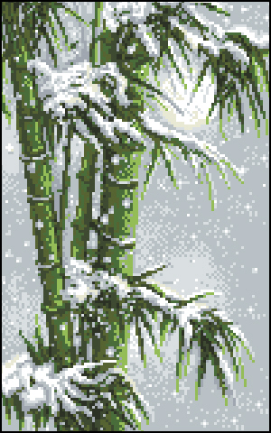 Бамбук в снегу
