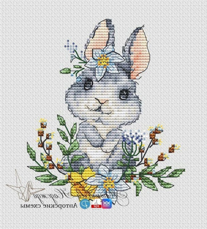 Схема вышивки крестом: Весенний кролик