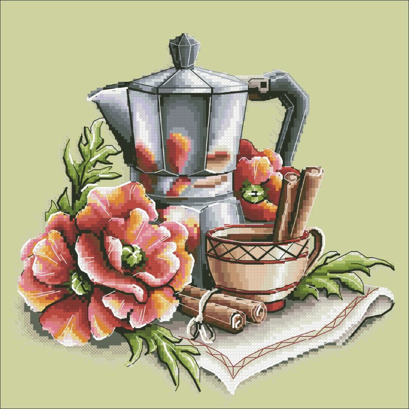 Кофейник с цветами