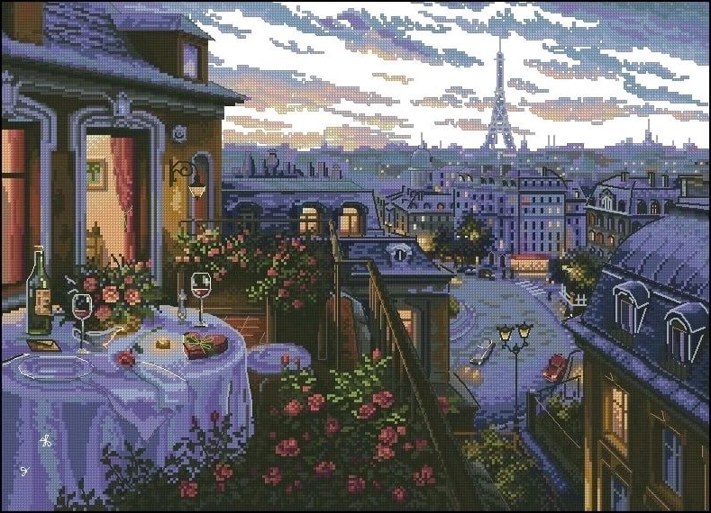 Пейзаж вечернего Парижа
