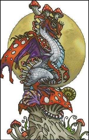 Красный грибной дракон