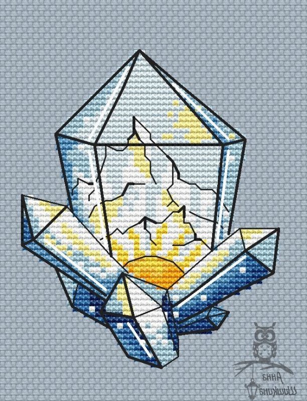 Схема вышивки крестом: Гора в кристалле
