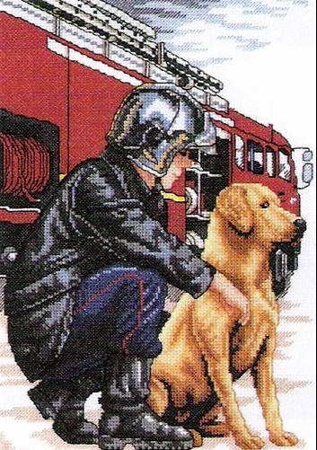 Пожарный и собака