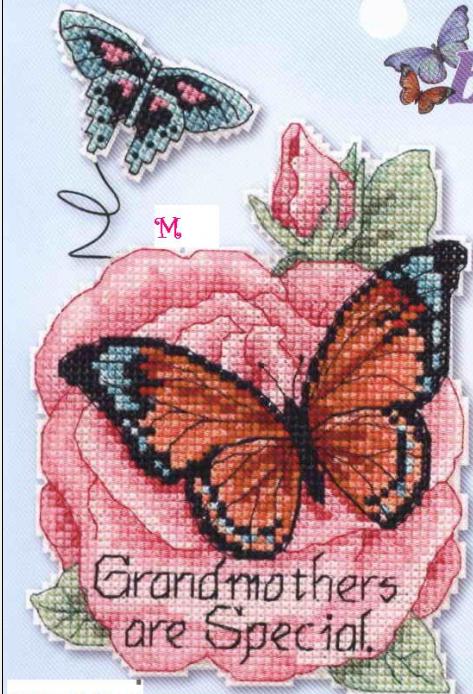 Цветные бабочки и розы для бабушки