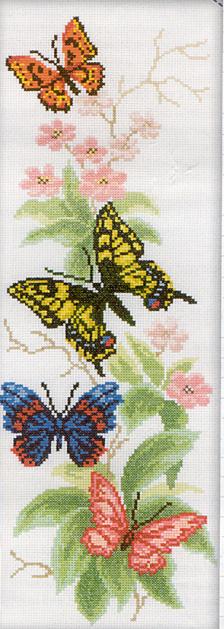 Схема вышивки крестом: Цветы и бабочки