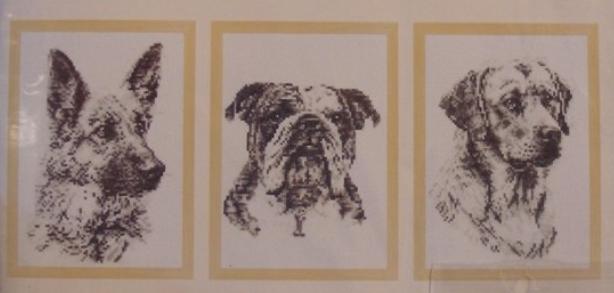 Схема вышивки крестом: Три собаки